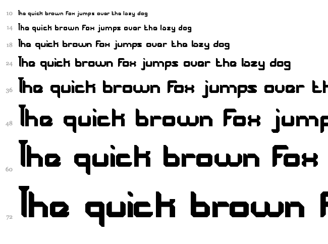 The Futurist font waterfall